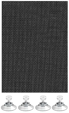 Gardinia Screen-Hitzeschutz Outdoor, schwarz, 100 x 150 cm | Auch für Dachfenster und Auto, Lichtdurchlässig, Inklusive 8 Saugnäpfen, Individuell anpassbar, Schnelle Montage