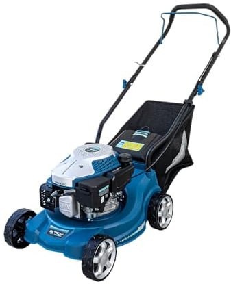 Cecotec Terrenator 2700.39 Power Benzin-Rasenmäher, Motor mit 127 CCM, 2,1 kW und 2,8 PS, Schnitt- und Sammelfunktion, Schnittbreite 39 cm, Schnitthöhe verstellbar in 3 Positionen, Tank 0,8 l