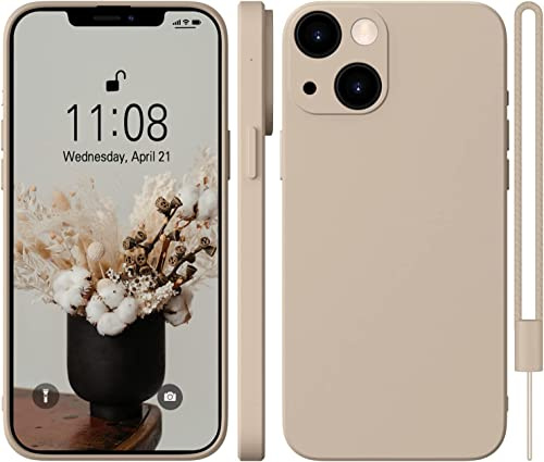 WXX iPhone 13 Hülle Silikon Case, Hanyhülle iPhone 13 Dünn Slim mit Microfiber, Kratzfeste Rundumschutz Case Hülle für iPhone 13 6.1'' 2021 Khaki