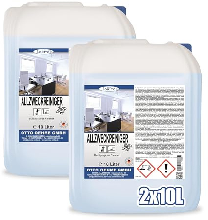 Lorito frisch & sauber Allzweckreiniger 2 x 10L Konzentrat | Schaumstarker Allesreiniger, für kraftvolle Reinigung aller Flächen, Hartböden, Wände und Fliesen, streifenfreier Glanz