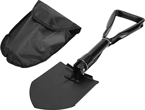 47 cm große multifunktionale Klappschaufel mit Aufbewahrungstasche, Camping Schaufel für Bagger/Graben/Schneiden/Hobeln/Sägen von Holz, Klappschaufel