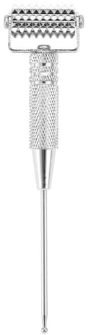 VOBOR Gesichtsroller – Akupunkturpunkte Akupressur Roller Gesichtsroller Massage Gesicht Akupunktur Roller Metall mit Akupunkturpunkte Detektorsonde for Körper und Gesichtsmassage (Farbe : Silber)