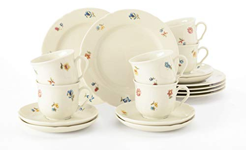 Seltmann Weiden 001.716502 Kaffeeservice 18-teilig Marieluise Blütenmeer, 43.0 x 24.0 x 18.1 cm, Elfenbein