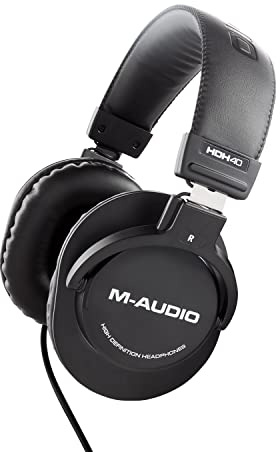 M-AUDIO HDH40 Geschlossener Over-Ear-Kopfhorer | Flexibles Kopfband, 2,7-m-Kabel fur Studio-Monitoring, Podcasting und Audioaufnahmen