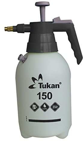 TUKAN Drucksprüher 1,5 Liter | Gartenspritze & Pumpsprüher für Balkon, Terrasse & Garten | Pflanzensprüher mit Verstellbarer Messingdüse | Vielseitiges Sprühgerät für Pflanzenpflege