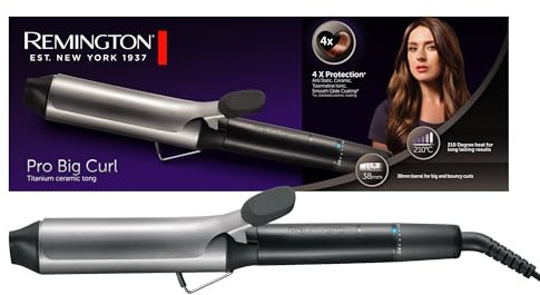 Remington CI5538 Pro Big Curl Lockenstab 38mm Schwarz/Grau mit 8 Temperatureinstellungen
