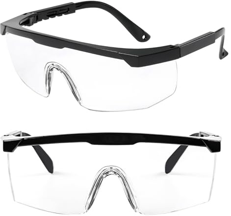 2 Stück Schutzbrille, Arbeitsschutzbrille,Transparent Schutzbrille Chemie | Schutz Gegen Kratzer, Wasserabweisend und Nebelresistent Safety Glasses, Für Labore, Radfahren Unter Anderem