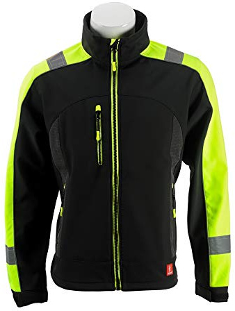 K&G Softshelljacke Urgent GL836444 Schwarz mit gelb Arbeitsjacke Softshell Jacke Berufsjacke Warnjacke Schutzjacke Herrenjacke (XL)