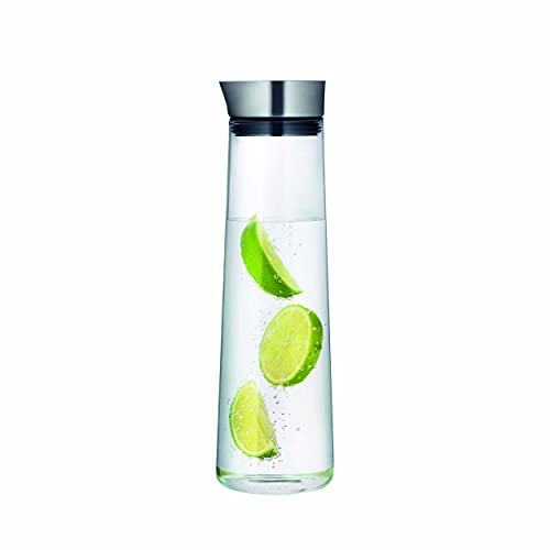 blomus Wasserkaraffe -ACQUA- | Glaskaraffe mit Edelstahldeckel | 1 L | Farbe Clear | 9B x 30,5H x 9T cm