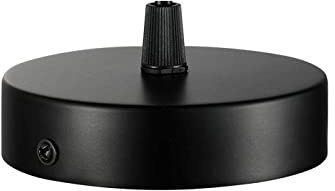 Deckenbaldachin 100x20mm,Anschlussdose aus Metall,1 Loch Runder Lampenschirm - Deckenrosette - Mattschwarz,alle Lampen Geeignet (1 pcs)