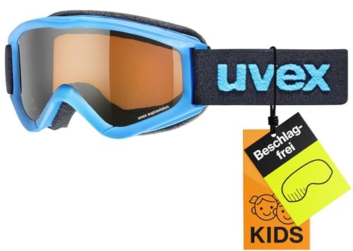 Uvex speedy pro - stylische Allround-Brille mit Anti-Fog-Beschichtung und 100% UVA-, UVB, UVC-Schutz für Kinder - blue/lasergold - one size