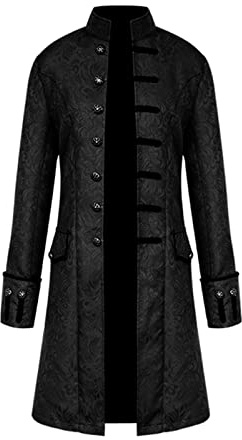 TSIRNK Mittelalter Kleidung Herren,Steampunk Herren,Halloween Kostüme Herren,Frack Steampunk Gothic Mittelalter Uniform