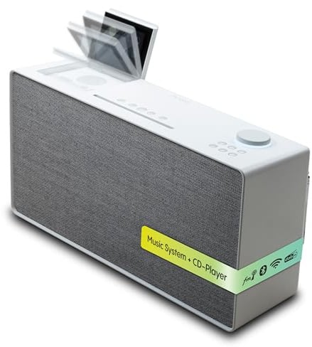 Pure Evoke Home All-In-One Musiksystem mit 100W, DAB+/UKW, Internetradio, Spotify Connect, Bluetooth & CD-Player in Weiß