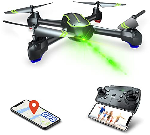 Loolinn | Drohne GPS - Drohne mit Kamera HD 1080p für Kinder über 12 Jahre, RC Quadrocopter Drohnen/GPS Automatisch Rückkehr / 32 Min Flugzeit / 2 Akkus