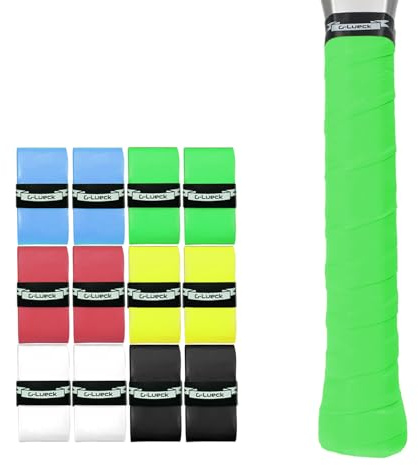 G-Lueck Overgrip 12er Set – Tacky & rutschfest (0,60mm) – Talent Grip - Universelles Übergriffband für Tennis, Padel, Pickleball, Squash & Badminton mit Selbstklebendem Abschlussband (Farbmix)