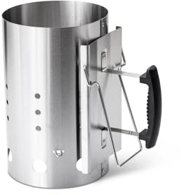 Grillfürst Anzündkamin aus Edelstahl mit Sicherheitsgriff - 30,5 x 19cm - Grillkohleanzünder- Grillkamin