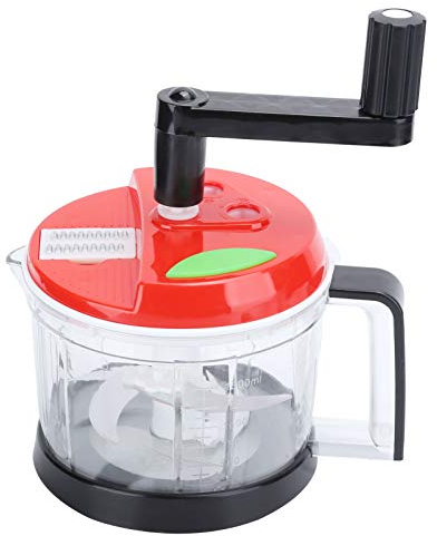 Hand-Zerkleinerer, Handkurbel, Gemüse-Schnellzerkleinerer, manuelle Küchenmaschine, Lebensmittelwürfel, Fleischwolf, Mixer, Zwiebelzerkleinerer für Knoblauch, Salat, Salsa, Nüsse, Fleisch, Obst(M)