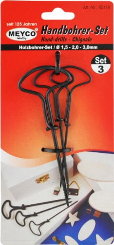 MEYCO Handbohrer, Kastanienbohrer-Set, Durchmesser 1,5 - 2,0 - 3,0mm