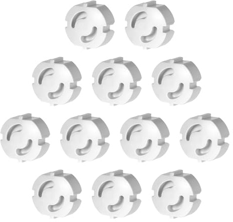 Offgridtec 12x Kindersicherung Steckdose mit sicherem 2-Wege-Drehmechanismus, Wiederverwendbare Steckdosen-Kindersicherung, Langlebiger ABS-Kunststoff, Passend für Standard deutsche Stecker – Weiß