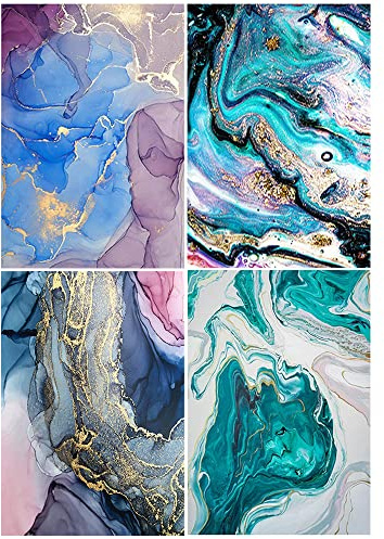 DCIDBEI 5D Diamond Painting 4er Set 30x40 cm Diamant Painting Landschaft Diamond Painting Landschaften und Natur Abstrakt Rhinestones Diamant Painting Bilder Erwachsene Abstrakt Bastelset Erwachsene