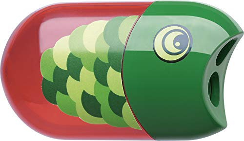 FABER-CASTELL 183525 - Doppelspitzdose Fisch Inklusiv Radierer