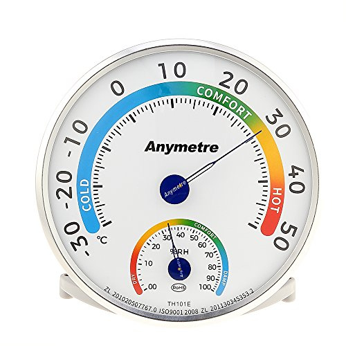Thermometer Hygrometer 2 in 1, Innen Außen Analog Monitor Temperatur- und Feuchtigkeitssensor keine Batterien erforderlich, Mit Ständer und hinterem Loch, für das Haus Büro das Gewächshaus