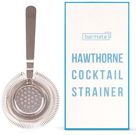 barmate Cocktail Strainer, Barsieb aus Edelstahl passend auf alle Shaker, hochwertiges Barzubehör (silver)