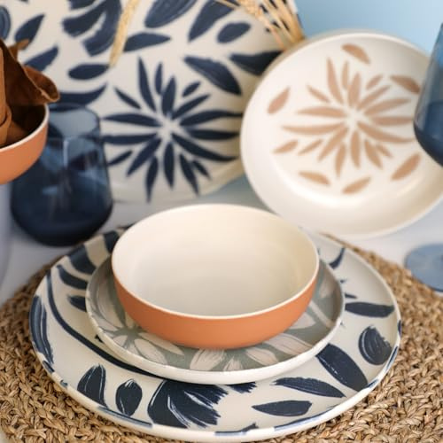 Kütahya Porselen Geschirr Set – 24-teiliges Tafelservice aus Porzellan für 6 Personen | Flachteller & Tiefteller | Modernes und Spülmaschinenfestes Design in Gemischt