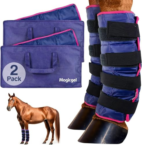 Magic Gel - Kühlgamaschen für Pferde - Gamaschen zum Kühlen von Sprunggelenk, Knöchel, Knie und Hufe - Kühlbandage für Pferde (Twin Ice Boot)