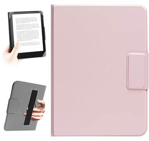 HoYiXi Universal Hülle für 6,8 Zoll,7 Zoll Kindle eReader. Kompatibel mit Paperwhite (2024-2019)/Kobo,Pocketbook,Tolino,Sony,Elastic Seilfall-Schutzhülle für 6-6,8'' E-Book-Reader,Rosa