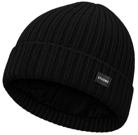 DTUOMO Merinowolle Mütze Herren, Winter Warme Unisex Wintermütze Strickmütze Thermo Beanie, Weich, Stretchy, Unisex, für Damen & Herren