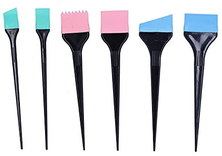 6 Stück Silikon Haarfärbepinsel Set – Perfekt für das selbständige Färben und professionelle Verwendung in Frisörsalons