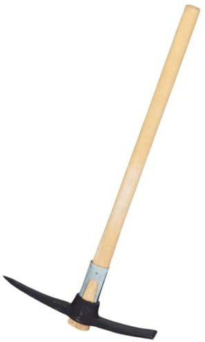 Kreuzhacke 1,5kg aus Stahl 90cm Eschenstiel Spitzhacke | Gartenhacke mit Flachhacke fuer harte steinige Boeden, zum Wurzeln schneiden und Erde lockern, geschmiedeter Werkzeugstahl