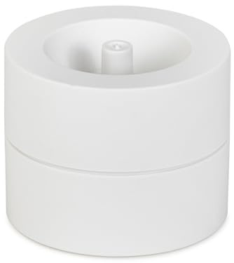 MAUL Klammernspender MAULpro Eco Ø 7,3 x 6 cm | Schreibtisch Organizer aus über 85% recyceltem Kunststoff | Schreibtisch Zubehör mit Magnet für Büroklammern | Inklusive 15 Klammern | Weiß