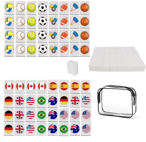 KBIBCK Küstenauspuff 65 Teile 30mm Mahjong Familienspiel für alle