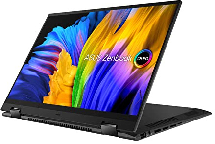 ASUS Zenbook 14 Flip OLED UN5401QA-KN160W Convertible 360° Display 14 Zoll 2,8 K OLED Touchscreen (AMD Ryzen 9 5900HX, 16 GB RAM, 1 TB SSD) Windows 11 Home Tastatur AZERTY Französisch