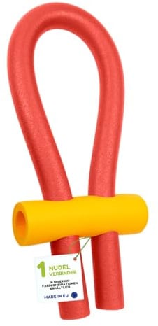 WeKo FUN Schwimmnudel Set (1x Poolnudel 9 Farben zur Auswahl + 1x 6-Loch Verbinder Gelb) | 160 cm Poolnudel & Schwimmhilfe | Ø 6,5 cm Wassernudel für Kinder & Erwachsene