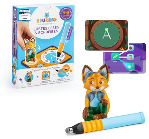 Edurino Starterset Mika Erstes Lesen & Schreiben (Stufe 1) ab 4 inkl. Eingabestift | Innovatives und digitales Lernspiel | Spielerisches Lernen von Buchstaben, Silben & Reimen