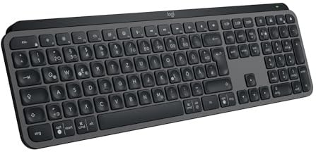 Logitech MX Keys S kabellose Tastatur, Low Profile, Fluid Quiet Typing, Programmable, Backlighting, Bluetooth, USB C Rechargeable, für Windows PC, Linux, Chrome, Mac, Deutsches QWERTZ - Grau