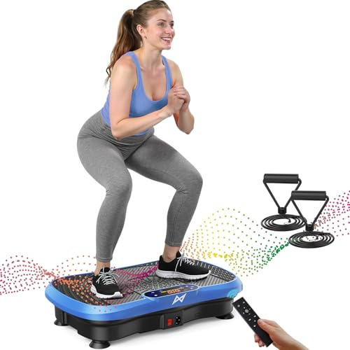 AXV Vibrationsplatte Testsieger, Rüttelplatte Sport für Zuhause,Vibration Plate mit 120 Stufen und 5 Modi, 150 kg Belastbar, mit Bluetooth, für Ganzkörpertraining, Abnehmen, Fettverbrennung