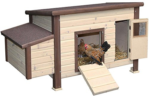 Kerbl Thermo Hühnerstall No frost (Stall beheizbar, Maße 146x74x82 cm, inkl. Trafo für Stromversorgung, doppelwandige Bauweise mit Isolierung, Wandstärke 3,5 cm, inkl. Legenest + Sitzstangen) 82844