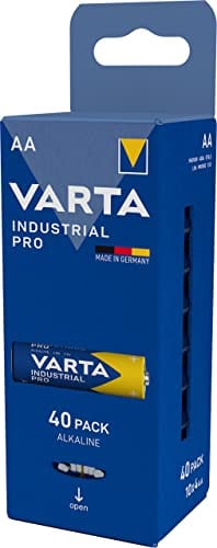VARTA Batterien AA, 40 Stück, Industrial Pro, Alkaline Batterie, 1,5V, Vorratspack, Made in Germany [Exklusiv bei Amazon]