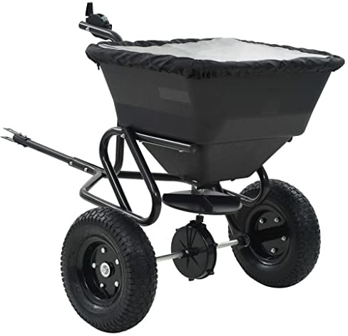 vidaXL Handstreuwagen Salzstreuer zum Ziehen PVC Stahl 125x74x79cm 45L