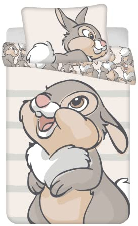 Disney Baby-Bettbezug Panpan Bambi, 100% Baumwolle, Bettwäsche 100 x 135 cm, Kissenbezug 40 x 60 cm