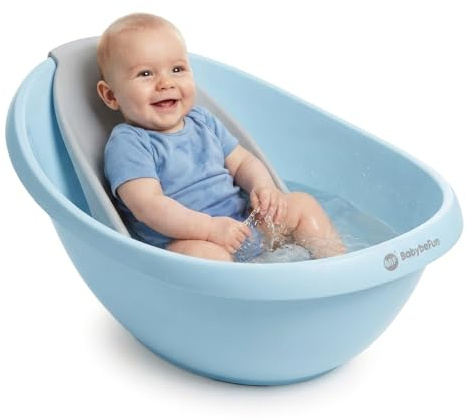 BabybeFun Baby Badewanne mit Badewanneneinsatz für Neugeborene [Testsieger] Rutschfeste Babybadewanne für Babys und Kleinkinder [0-12 Monate] Babywanne für Dusche Badewanne Blau | Farbe wählen…
