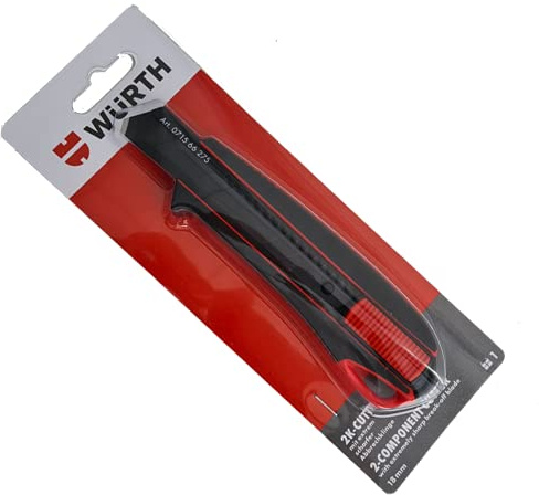 Würth Cuttermesser 2-K Griff 18mm inkl. 3 Abbrechklingen, 071566275