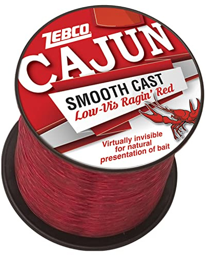 Zebco Cajun Line Smooth Cast Angelschnur, Low Vis Ragin' Red