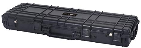MEIJIA Lang - Professioneller IP67 Rollen Wasserdichter Hartschalen-Gewehrkoffer mit Herausnehmbare Pick-and-Pluck-Schaumstoffeinlage,Schwarz