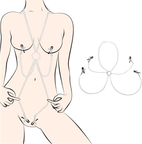 Nippelklemmen Brustwarzen, BDSM Nippelklemmen Brustwarzen Nipple Clamps,Einstellbare Nippel Klemmen Nipple Clamps, BDSM Bondage Sex Toys(Silber)