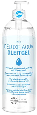 EIS Deluxe Aqua Gleitgel | Gleitmittel Sex | Wasserbasiertes Gleitgel für Frauen & Männer | Ideal für Sexspielzeug & Kondome | Stimulierend und wasserbasiert | Transparent | 1L